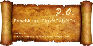 Paschkusz Oktávián névjegykártya